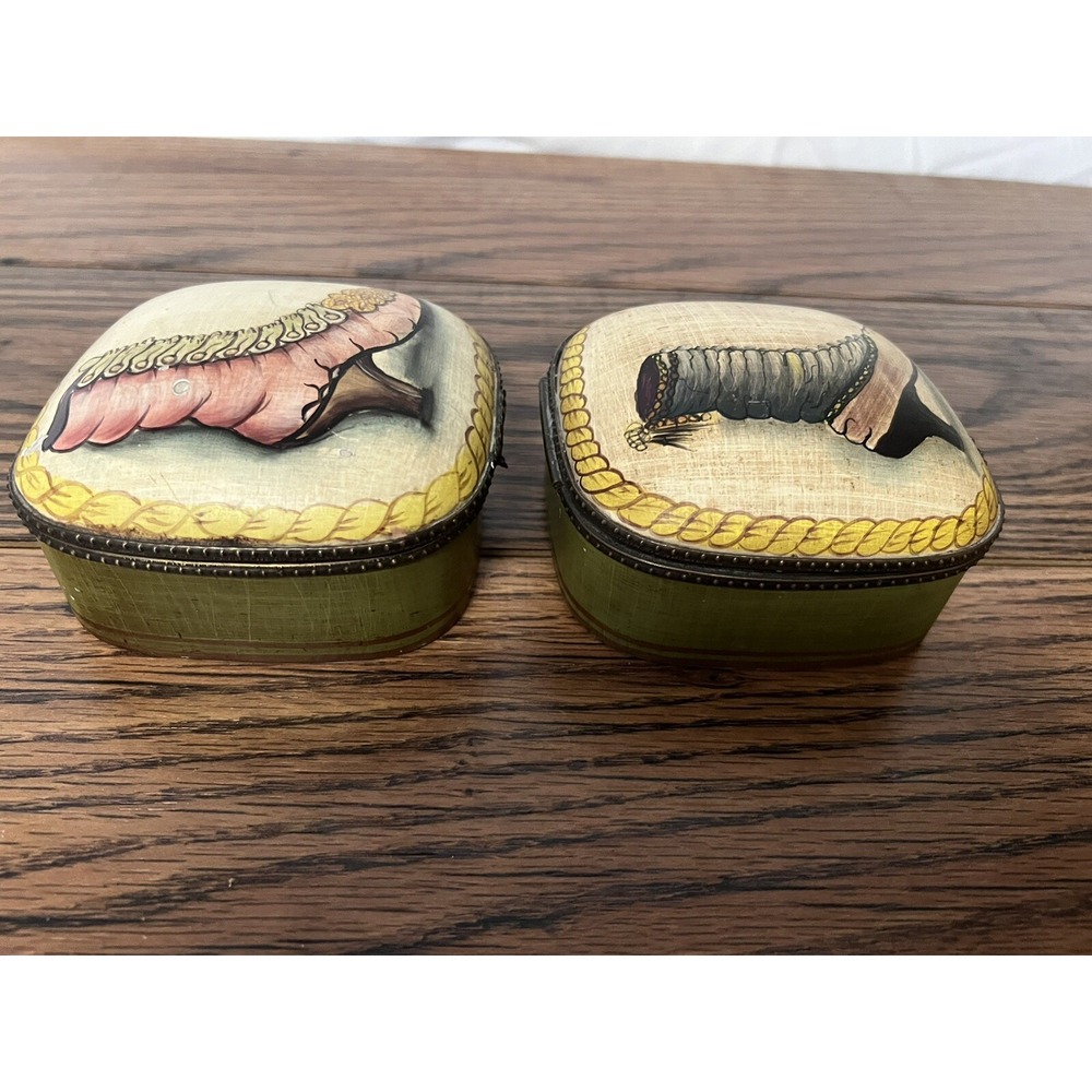 2 TOYO VINTAGE CERAMIC TRINKET BOXES High Heel Boot Shoe Japan Shabby Cottage